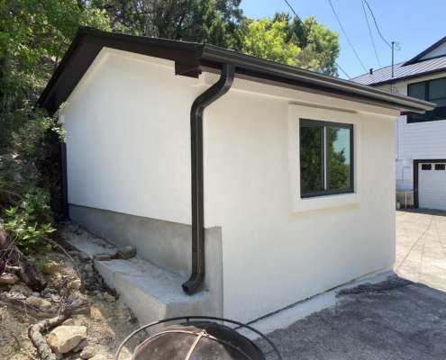 Design Build Free standing Garages with stucco finish construction services in West Austin, TX
