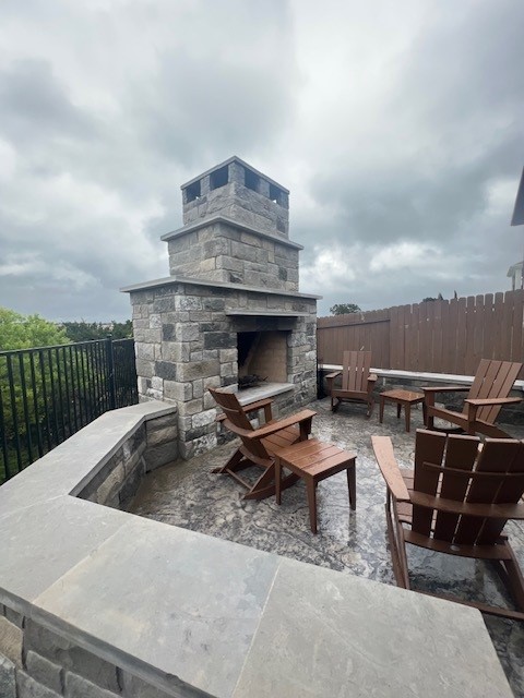 Custom-designed patio in residential space, Austin, TX
