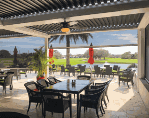 Commercial Outdoor Magnatrack Screen for Golf Course in Austin, TX